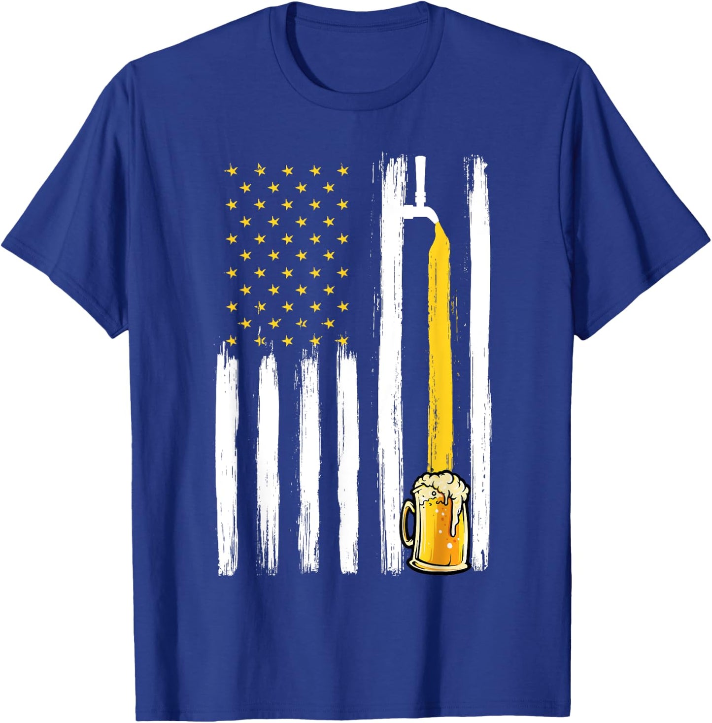 Craft Beer American Flag USA 4th Of July Brewery America Women Men T-Shirt - T-Shirt | Royal
