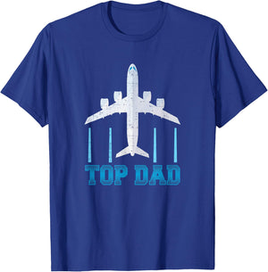 Top Dad Father's Day Airplane Pilot or Military T-Shirt - T-Shirt | Royal