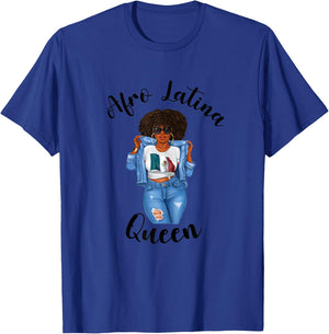 Afro Latina Queen Mexico Black Woman Proud Pride Mexican T-Shirt - T-Shirt | Royal