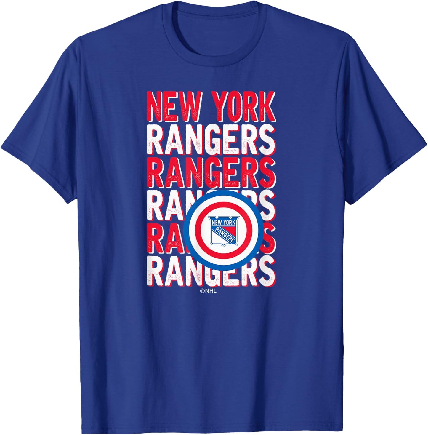 New York Rangers Repeat Black Officially Licensed T-Shirt - T-Shirt | Royal