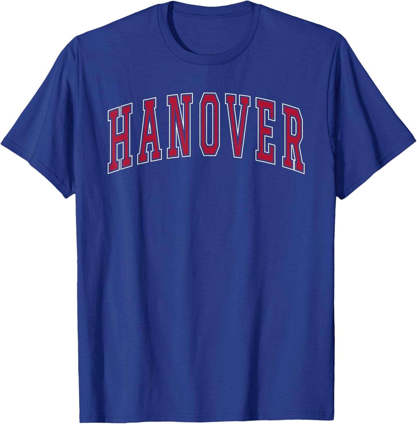 Hanover Virginia Souvenir College Style Red Text T-Shirt - T-Shirt | Royal