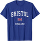 Bristol England Vintage Athletic Sports Design T-Shirt - T-Shirt | Royal