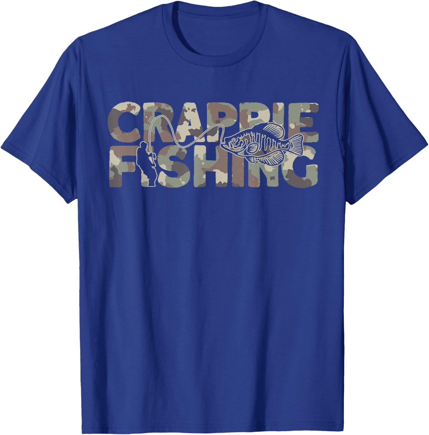 Crappie Fisherman Camouflage Crappie Fishing T-Shirt - T-Shirt | Royal