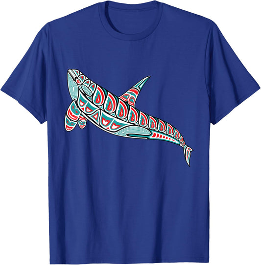 Orca Whale Native American Indian Pacific Northwest T-Shirt - T-Shirt | Royal