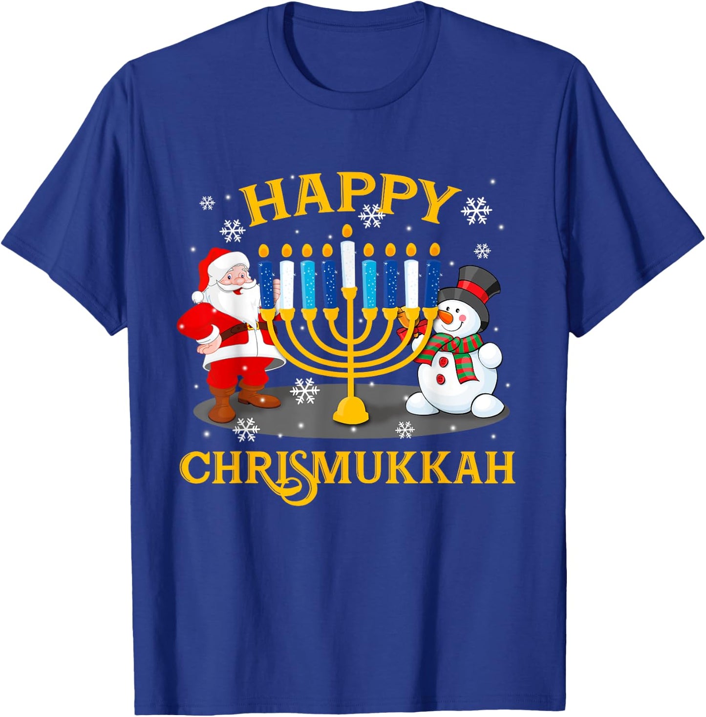 Happy Chrismukkah Funny Hanukkah Christmas Jewis Gifts Xmas T-Shirt - T-Shirt | Royal