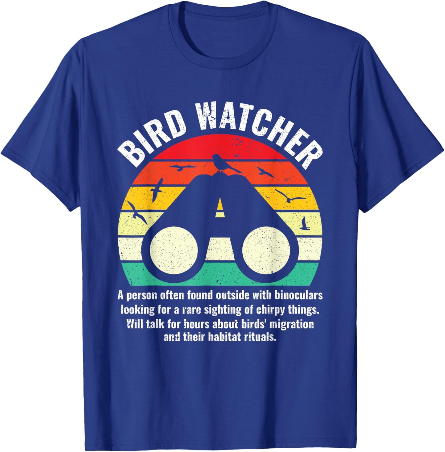 Funny Bird Watcher Definition Birder Bird Watching T-Shirt - T-Shirt | Royal