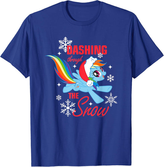 My Little Pony Christmas Rainbow Dashing Through The Snow T-Shirt - T-Shirt | Royal