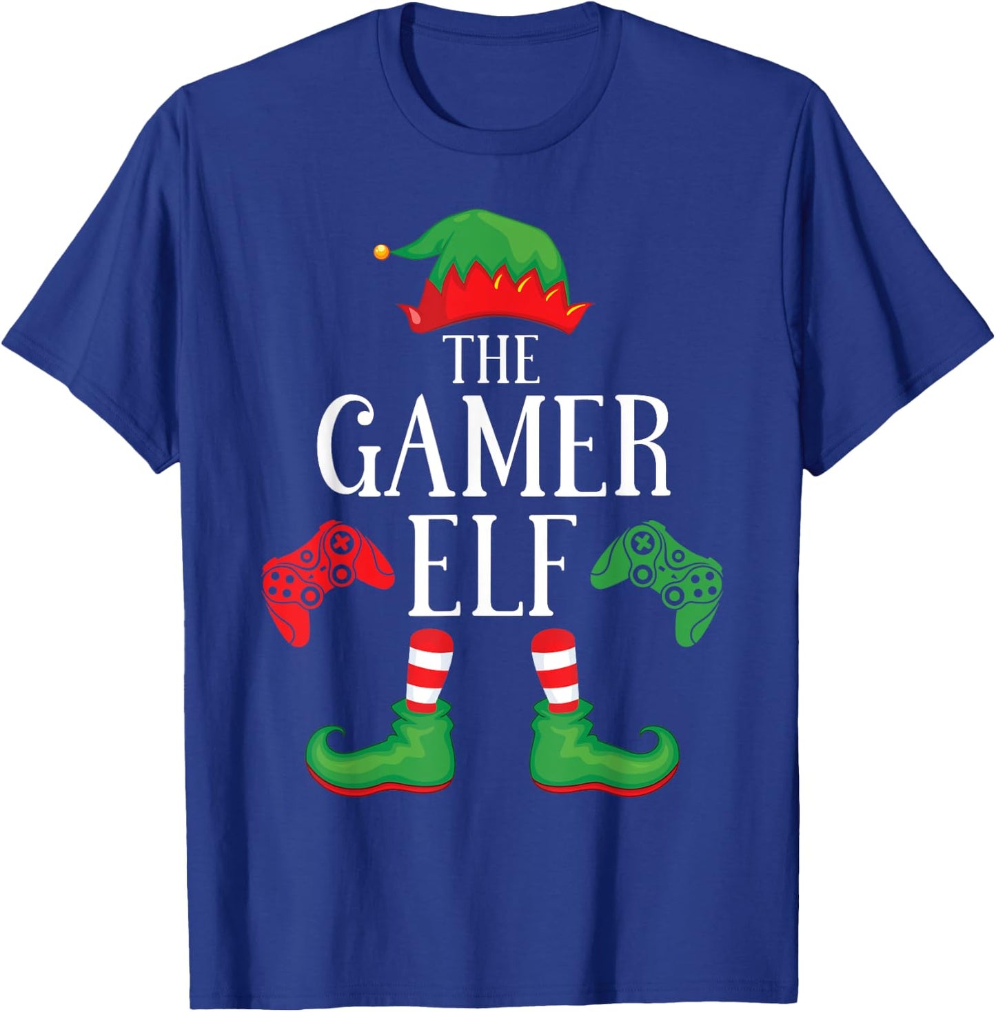 Gamer Elf Matching Group Xmas Gaming Funny Family Christmas T-Shirt - T-Shirt | Royal