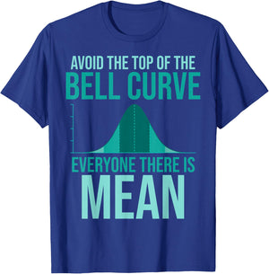 Avoid The Top Of The Bell Curve Everyone There Is Mean T-Shirt - T-Shirt | Royal