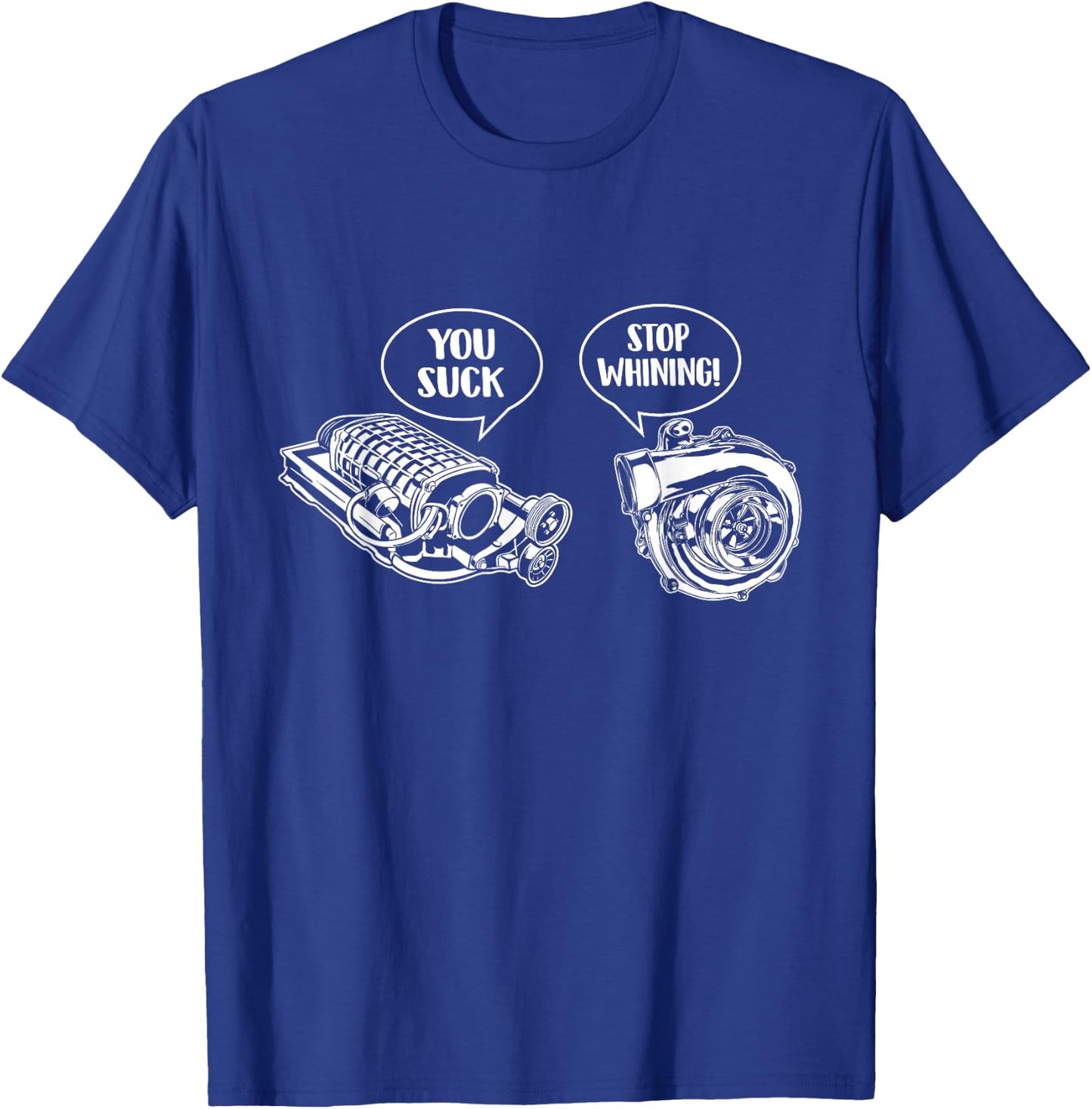 Turbocharger vs Supercharger - Car Guy Auto Mechanic T-Shirt - T-Shirt | Royal