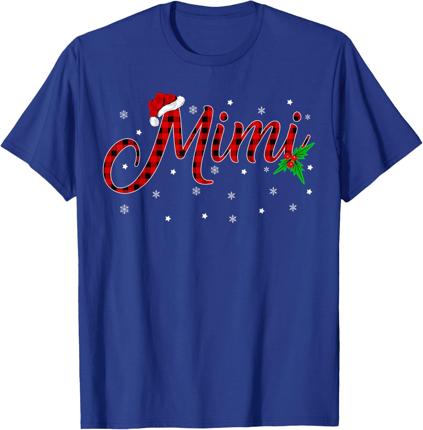 Funny Matching Family Buffalo Plaid Mimi Christmas Pajama T-Shirt - T-Shirt | Royal