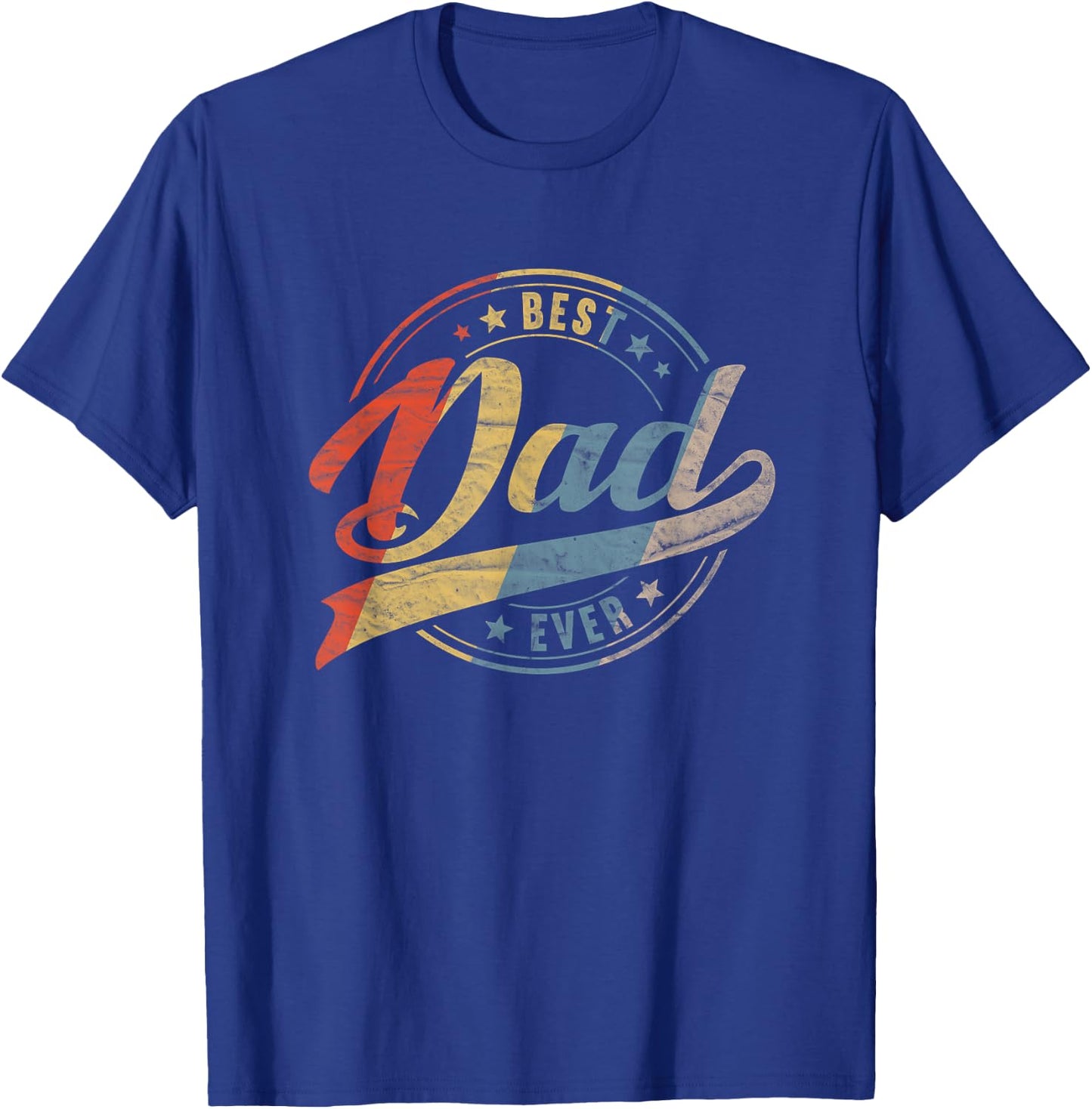Retro Vintage Best Dad Ever Father Daddy Father's Day Gift T-Shirt - T-Shirt | Royal