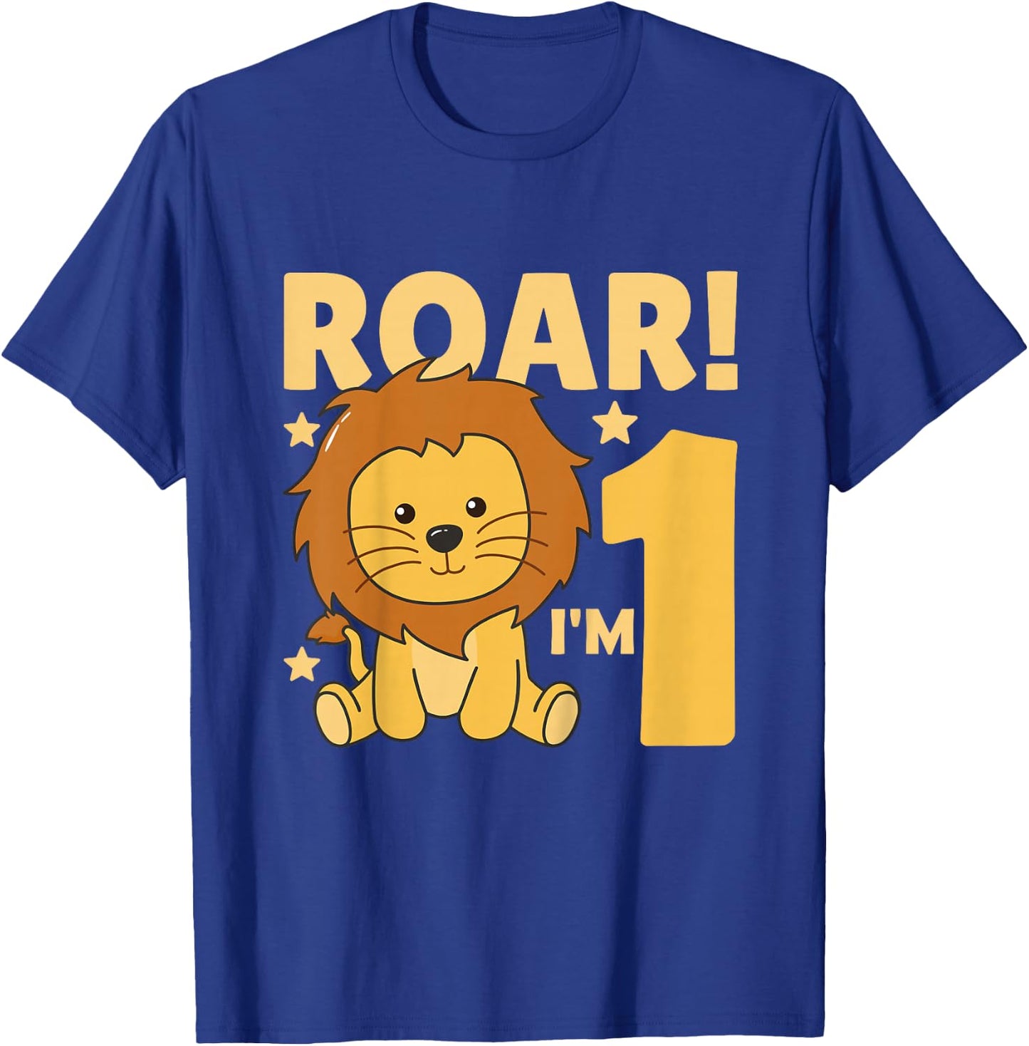 Kids 1st Birthday Lion 1 Year Old Cub Lion T-Shirt - T-Shirt | Royal