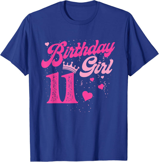 11th Birthday Girl Crown 11 Years Old Bday T-Shirt - T-Shirt | Royal