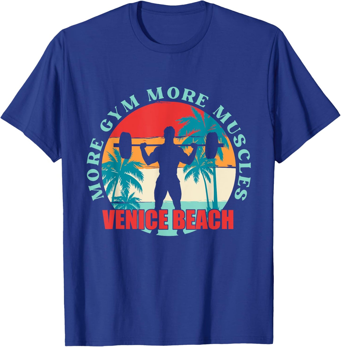 More Gym More Muscles Bodybuilding Venice Beach Men Women Kids T-Shirt - T-Shirt | Royal