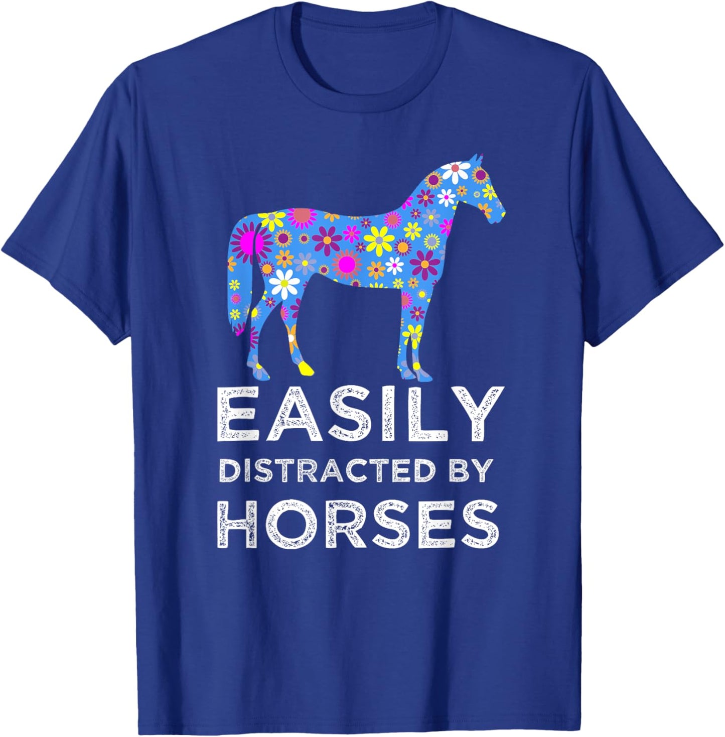 Funny Horse Lover Cute Floral T-Shirt - T-Shirt | Royal