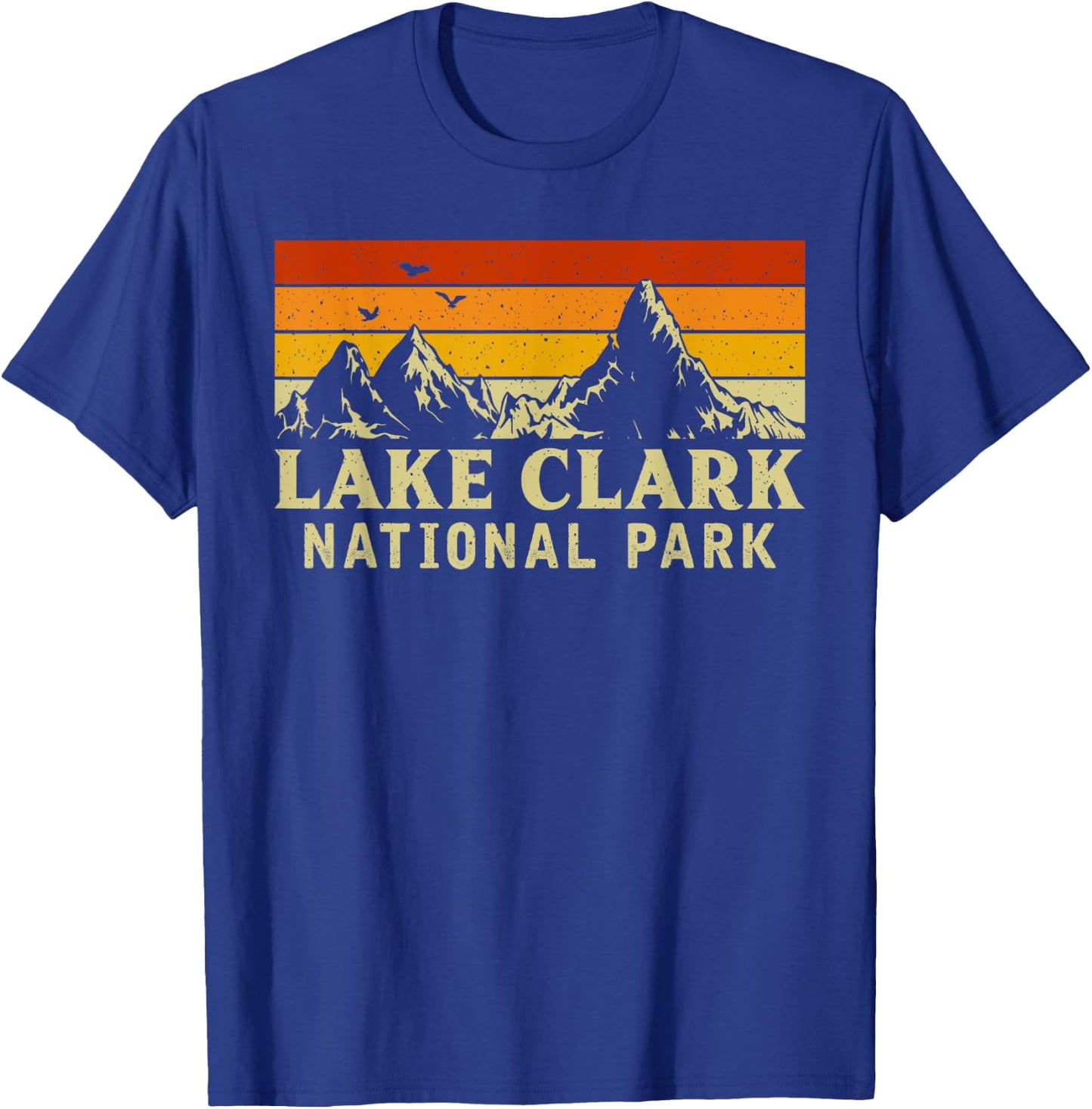 Vintage Retro Mountain Graphics Lake Clark National Park T-Shirt - T-Shirt | Royal