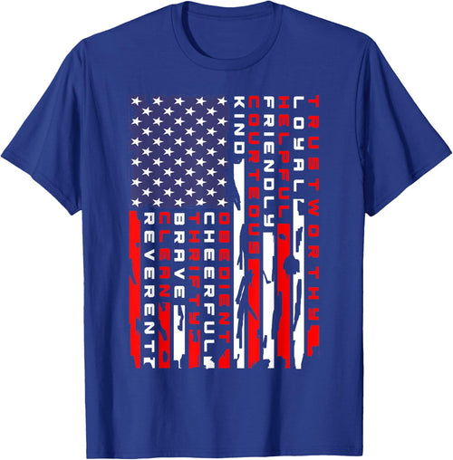 Vintage American Flag Scouting Law
