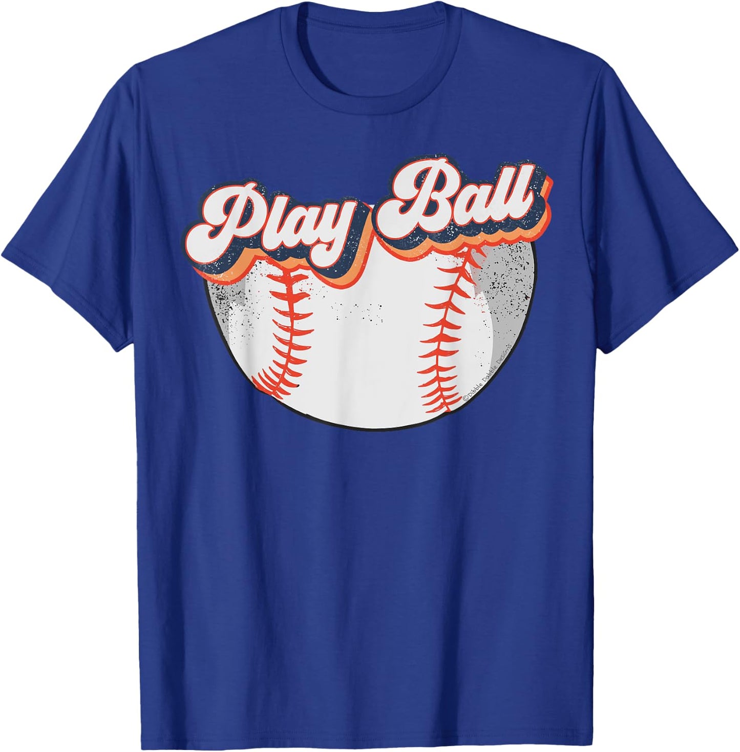Retro Style PLAY BALL Softball Baseball T-Shirt - T-Shirt | Royal