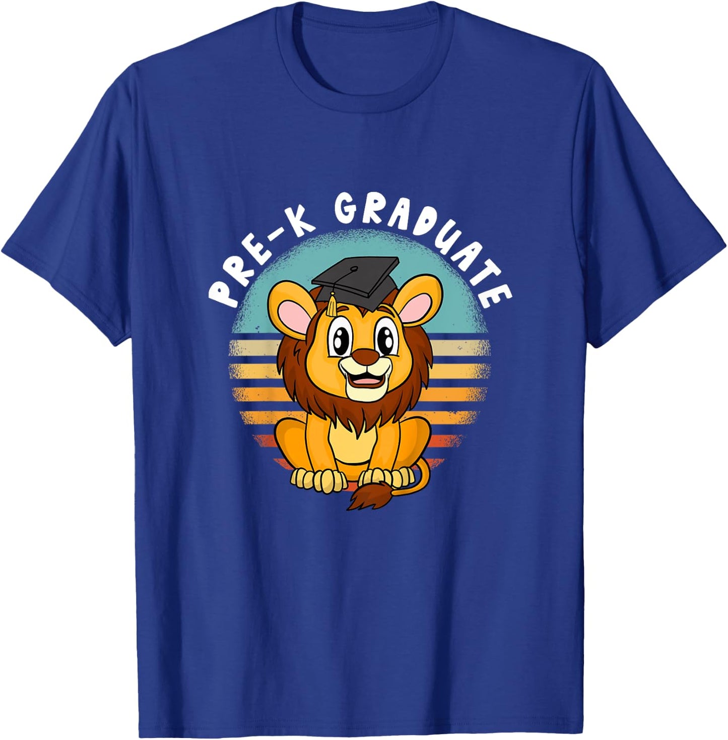 Pre-K Graduate Lion - Cute Preschool Graduation Cap Tassel T-Shirt - T-Shirt | Royal