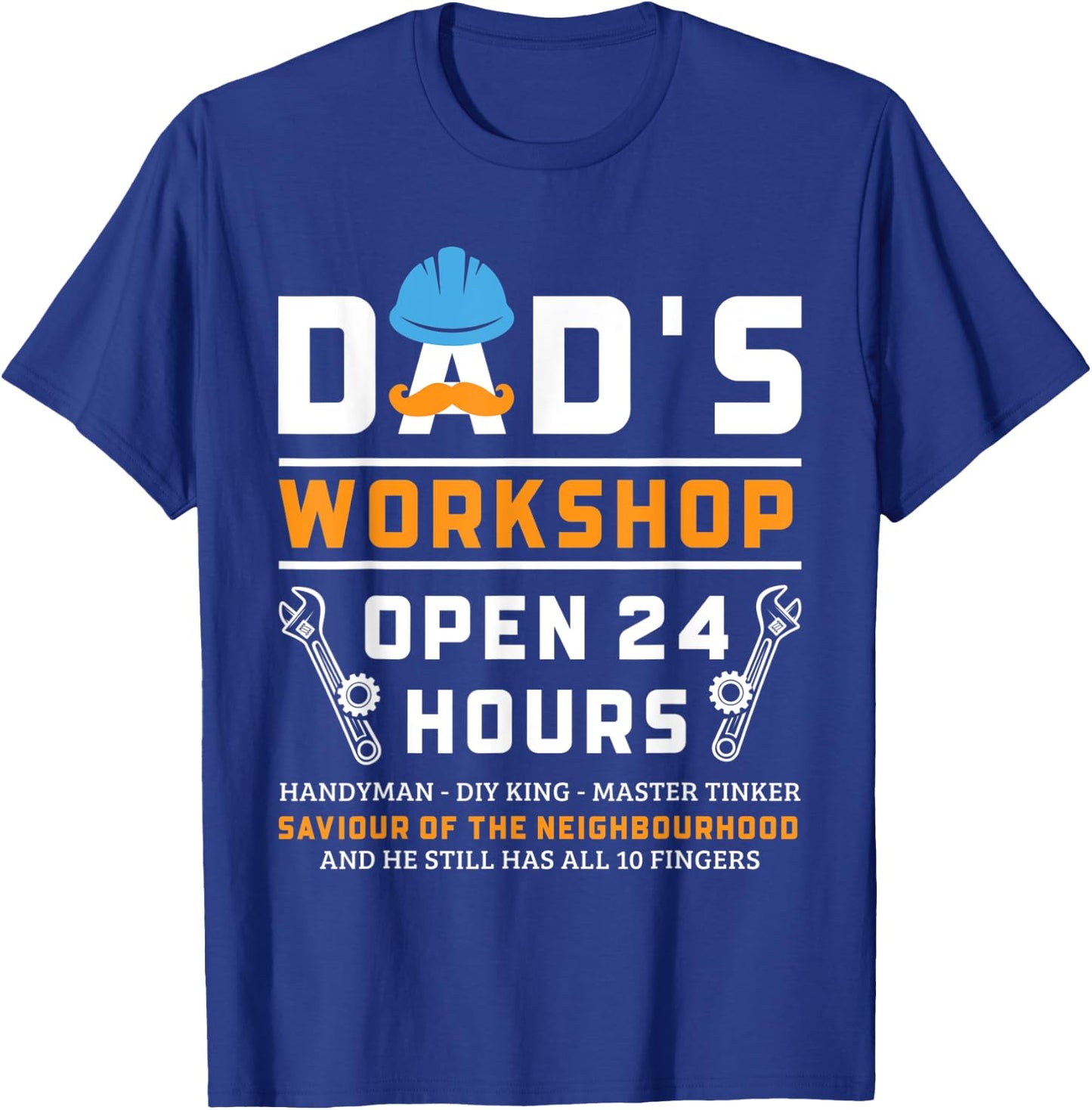 Dad's Workshop Garage Man Cave Funny Father's Day Dad T-Shirt - T-Shirt | Royal