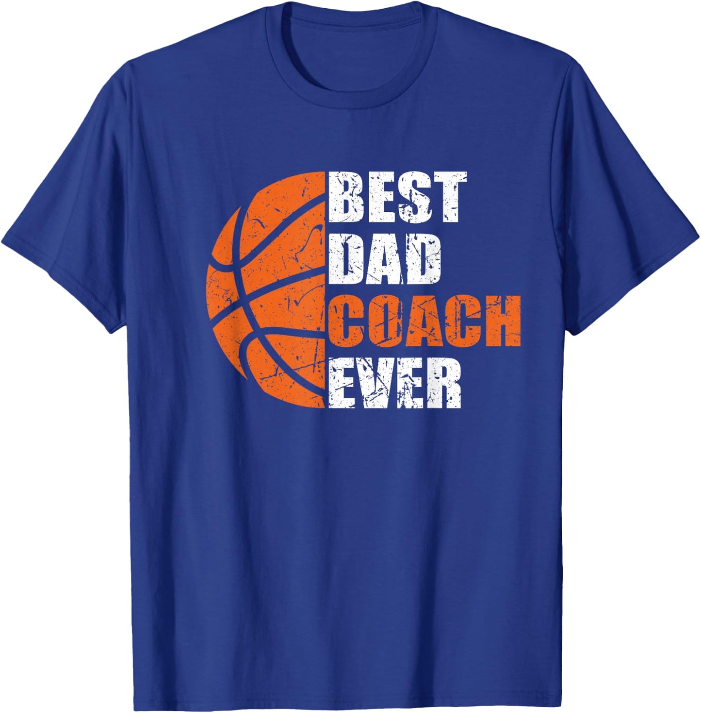 Best Basketball Dad Coach Ever Fathers Day Retro Bball Coach T-Shirt - T-Shirt | Royal