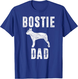 Vintage Boston Terrier Dad Gift Dog Daddy Bostie Father T-Shirt - T-Shirt | Royal