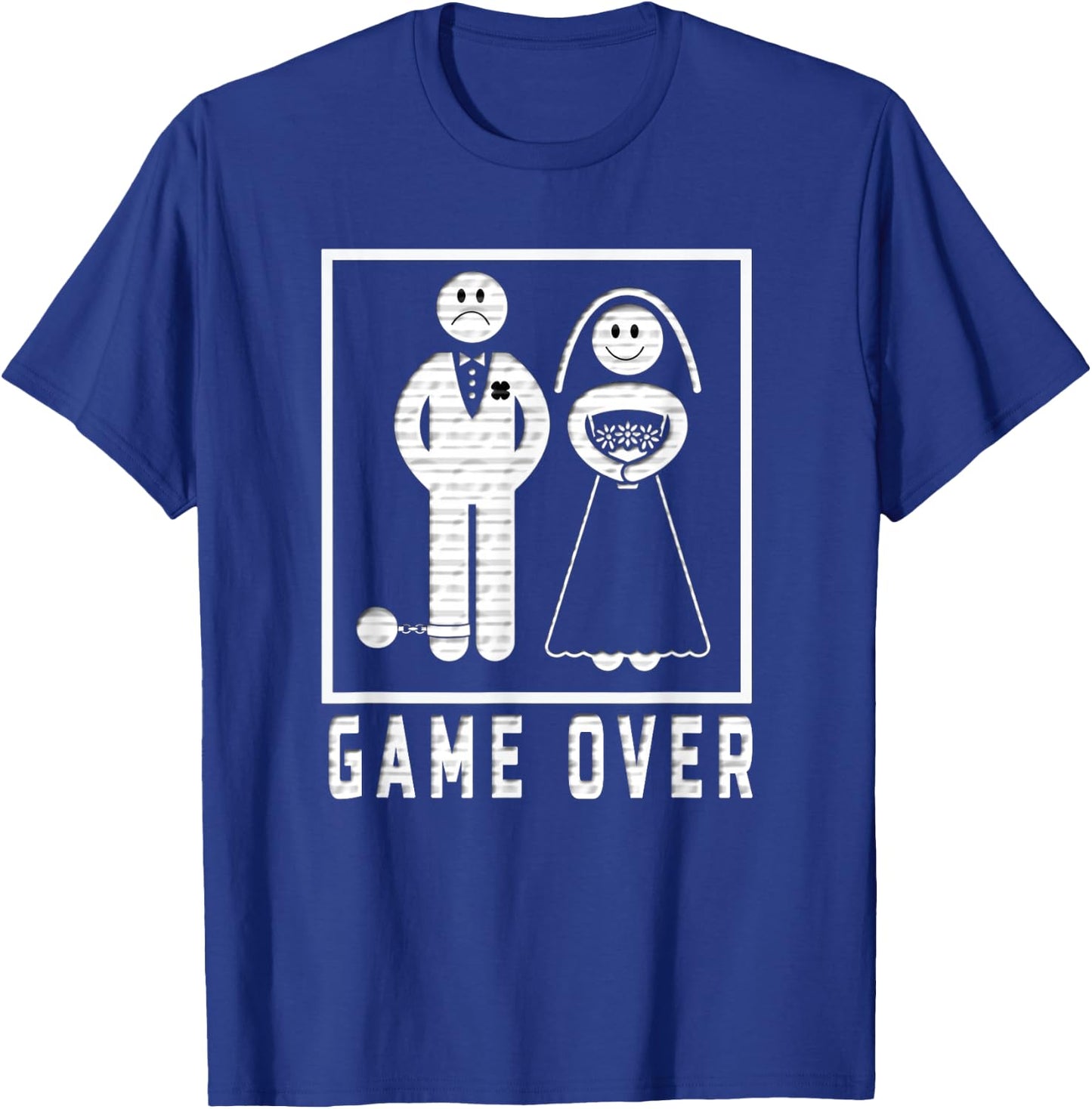 Game Over Wedded Funny Bachelor's Wedding Men & Women T-Shirt - T-Shirt | Royal