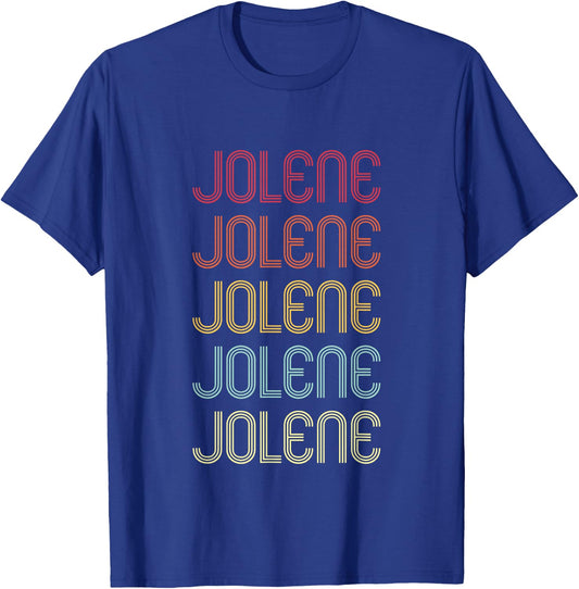 Jolene Retro Wordmark Pattern Vintage Personalized 70s T-Shirt - T-Shirt | Royal