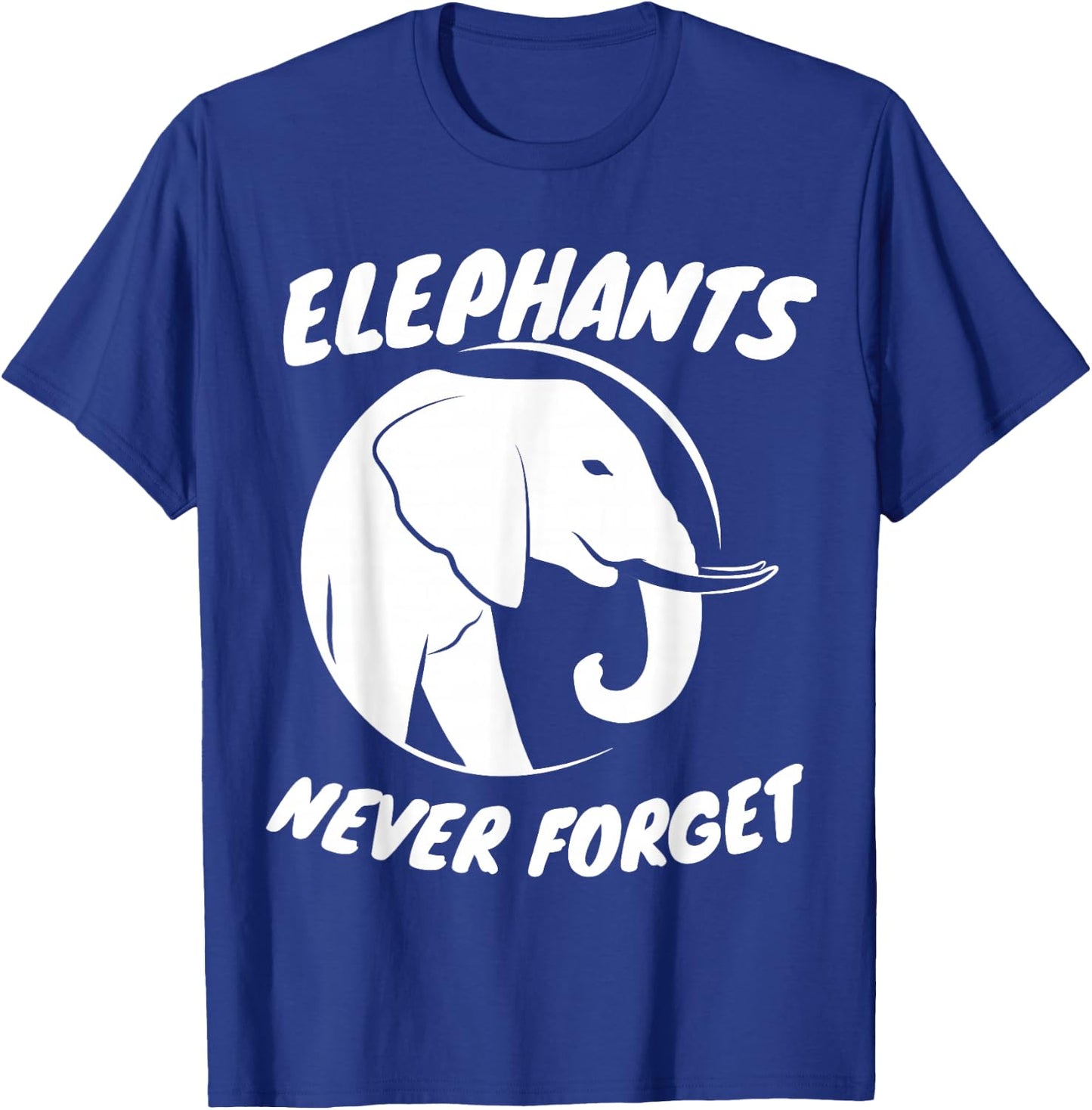 Cool Elephants Never Forget Elephant Silhouette Retro T-Shirt - T-Shirt | Royal