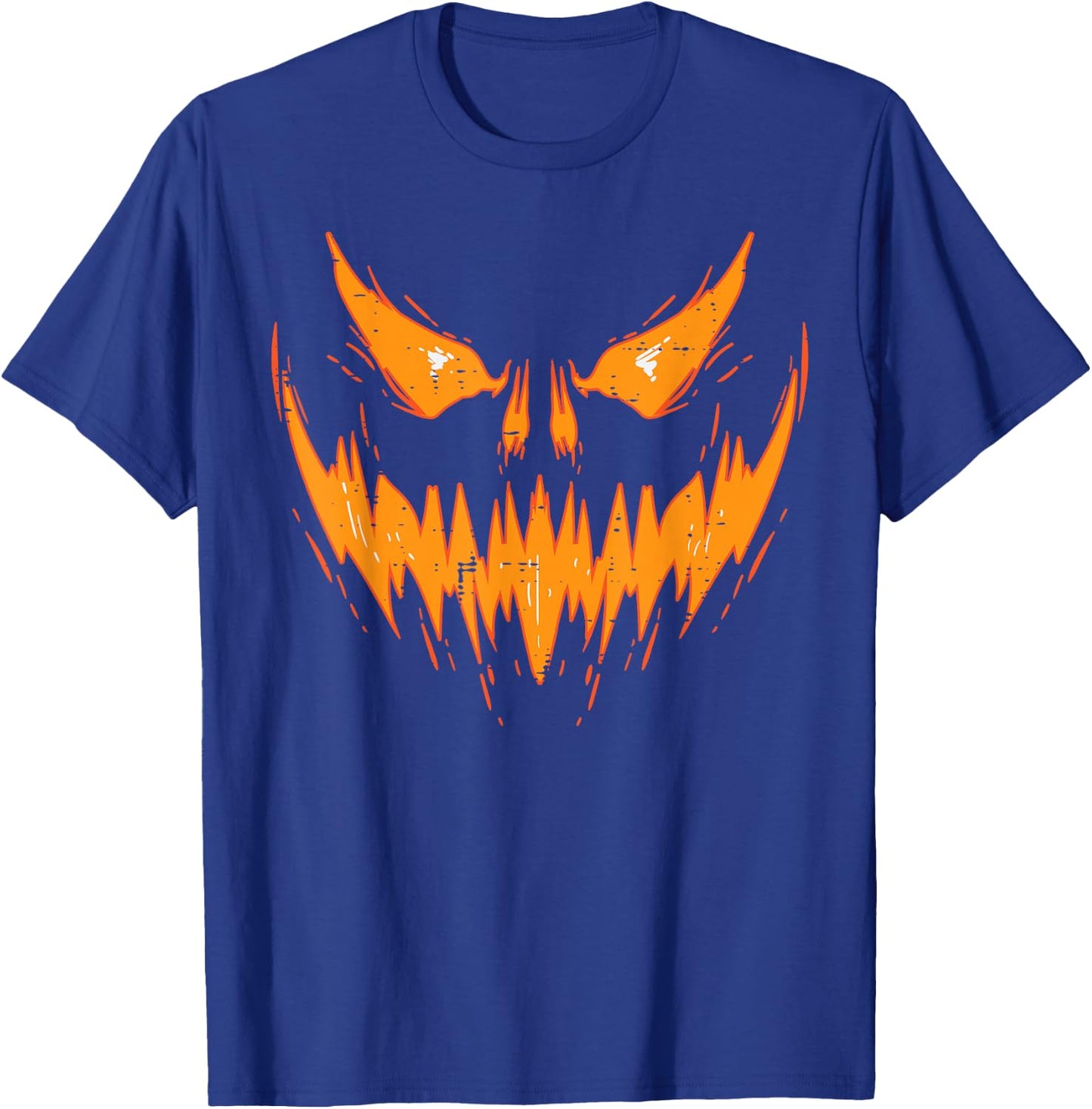 Scary Spooky Jack O Lantern Face Pumpkin Halloween Men Boys T-Shirt - T-Shirt | Royal