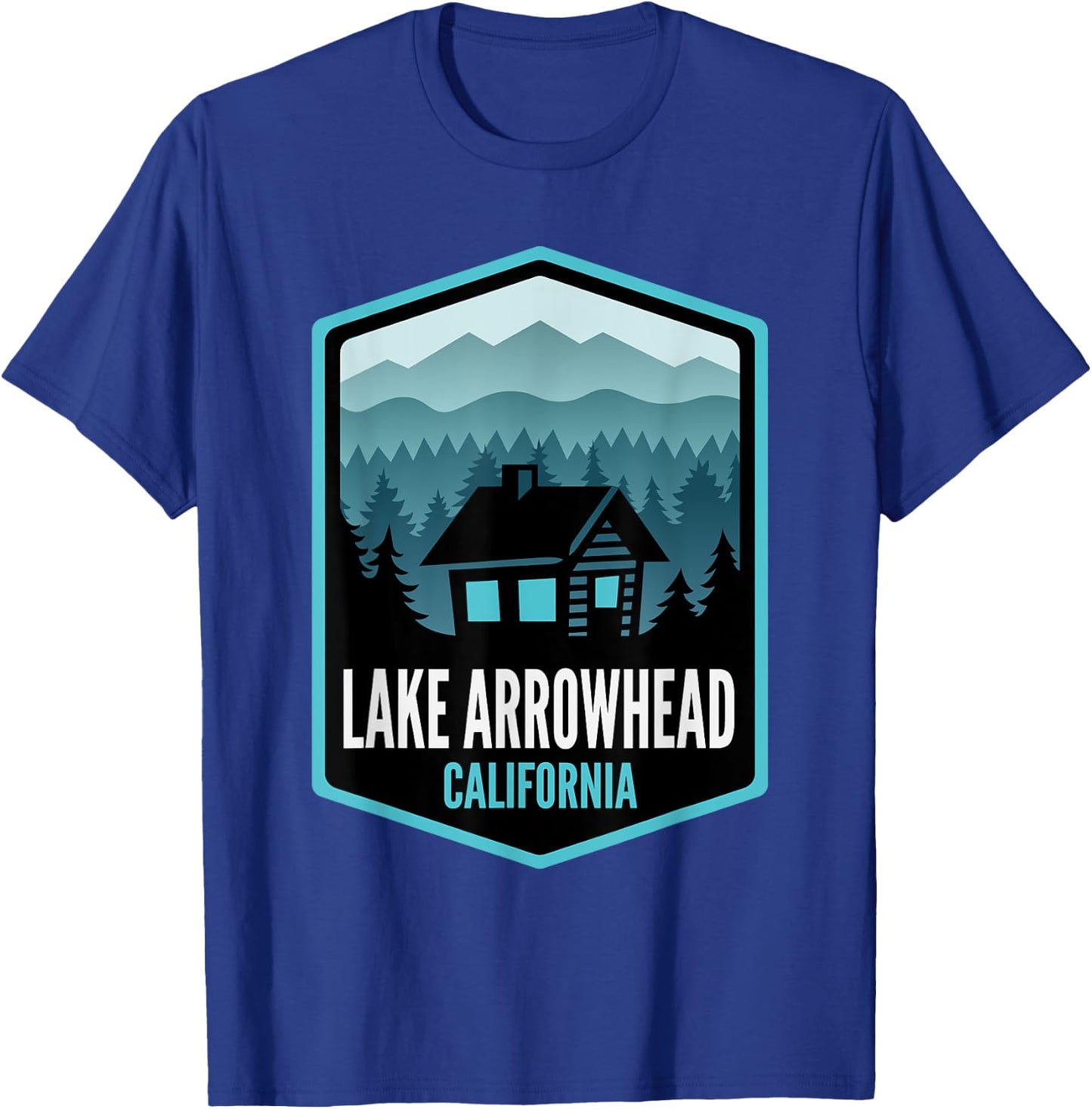 Lake Arrowhead California Mountain Town Cabin T-Shirt - T-Shirt | Royal