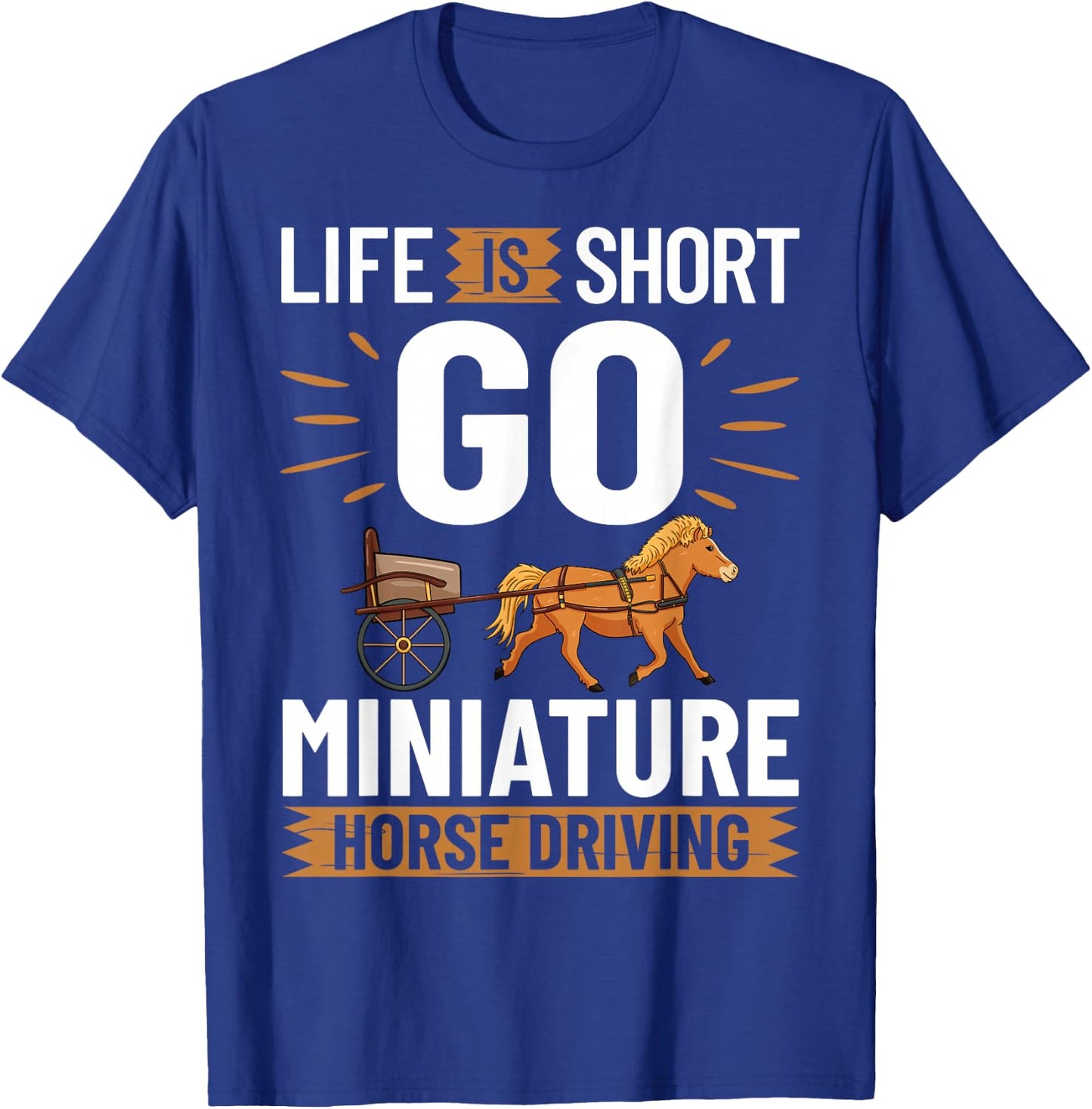 Miniature Horse Driving Cart Saddle Wagon Mini Horse T-Shirt - T-Shirt | Royal