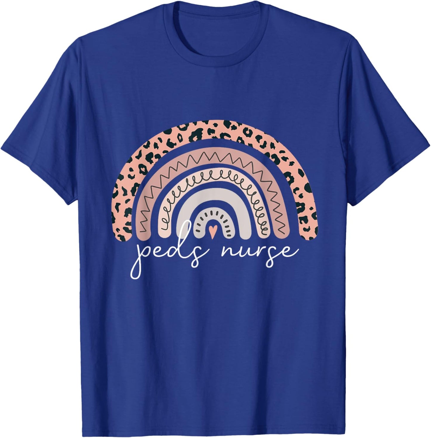 Pediatric Nurse PEDS RN Pediatrician Leopard Rainbow Nursing T-Shirt - T-Shirt | Royal