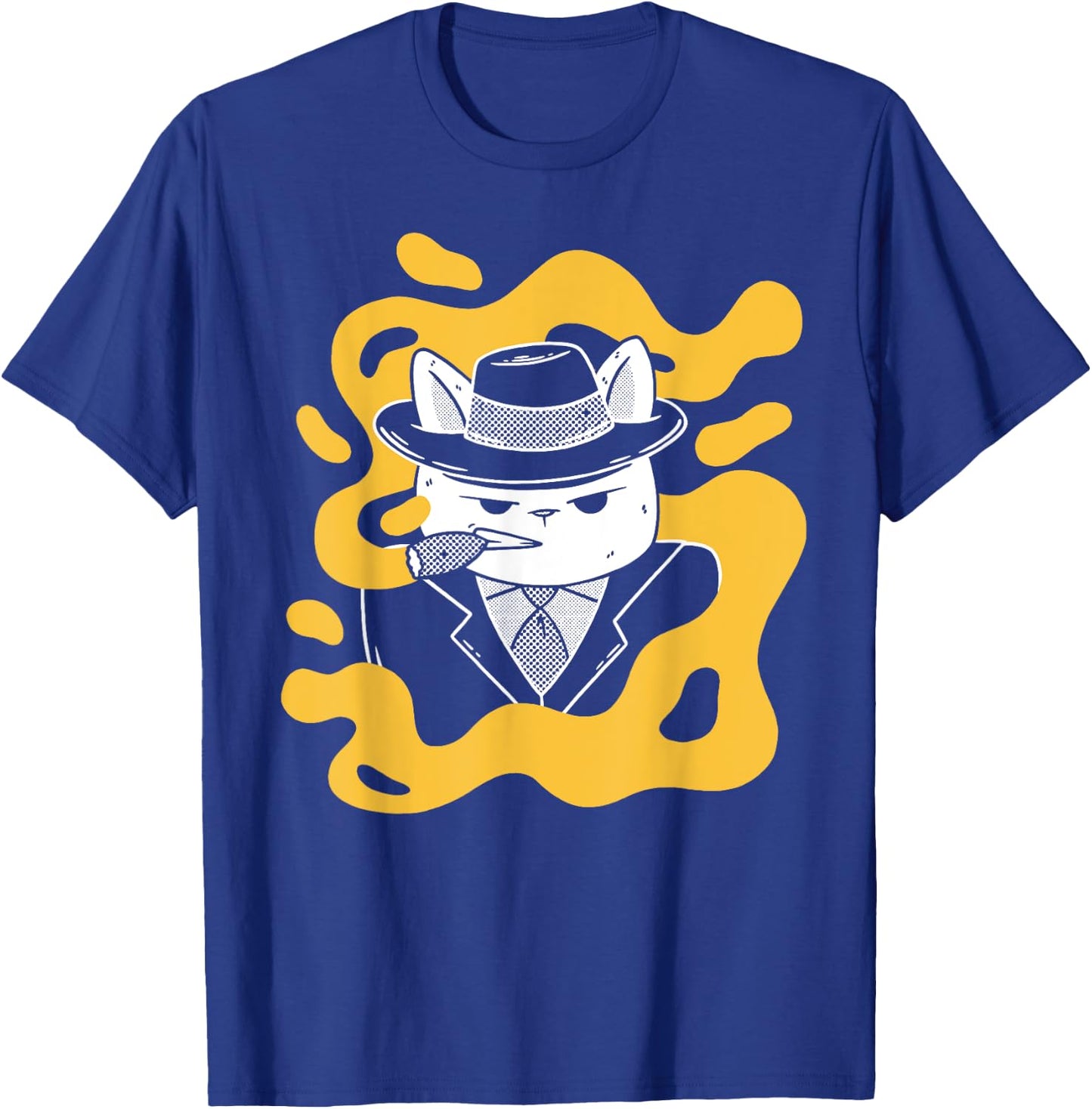Cool Retro Style Gangster Mob Boss Cat Cigar Business Design T-Shirt - T-Shirt | Royal