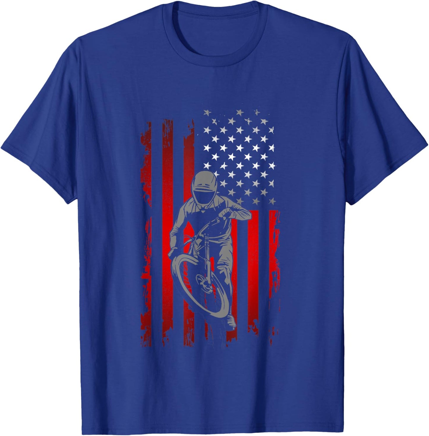 American Flag MTB Mountain Bike T-Shirt - T-Shirt | Royal