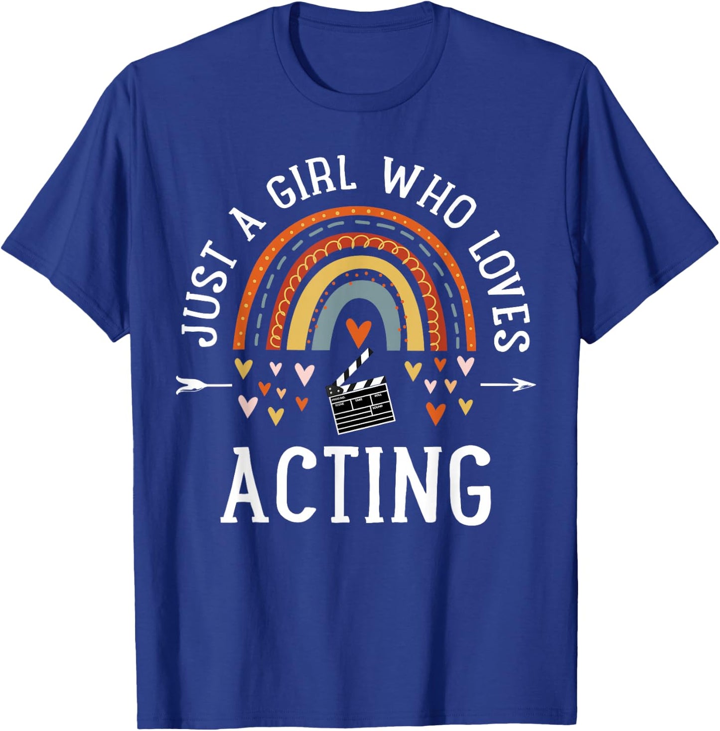 Just A Girl Who Loves Acting Rainbow Gifts for Theater Lover T-Shirt - T-Shirt | Royal