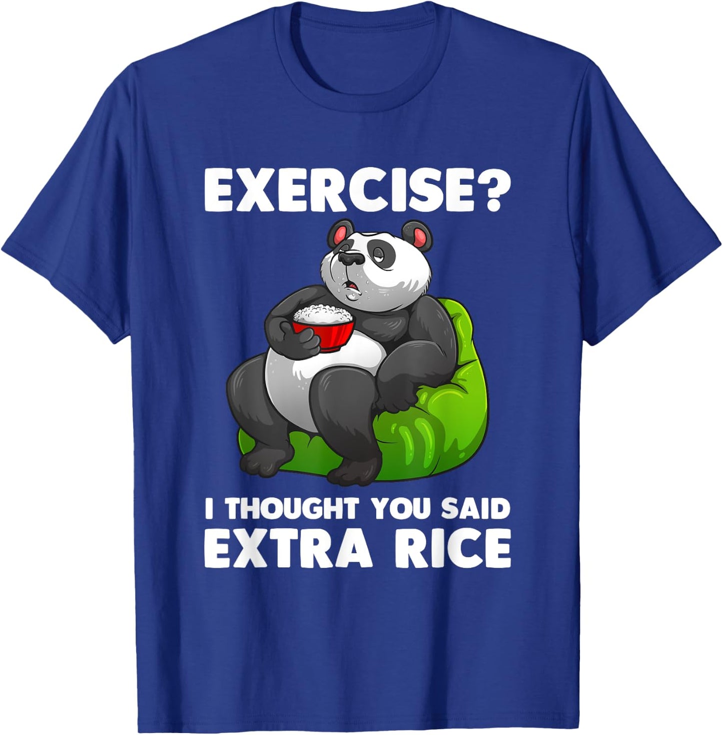 Cute Rice Art Men Women Asian Food Rice Panda Exercise Humor T-Shirt - T-Shirt | Royal