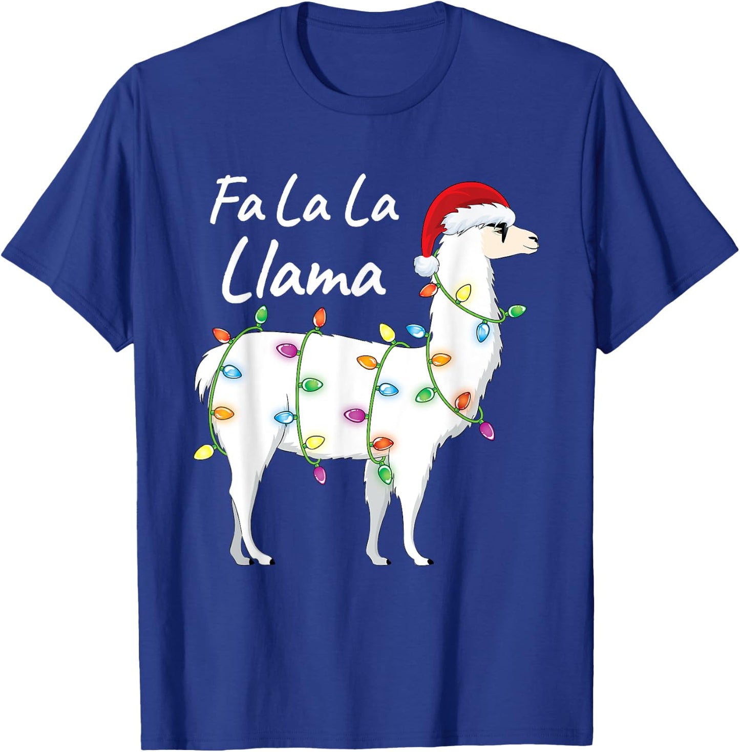 Fa La La Llama Christmas Shirt Kids Boys Girls Santa Llama T-Shirt - T-Shirt | Royal