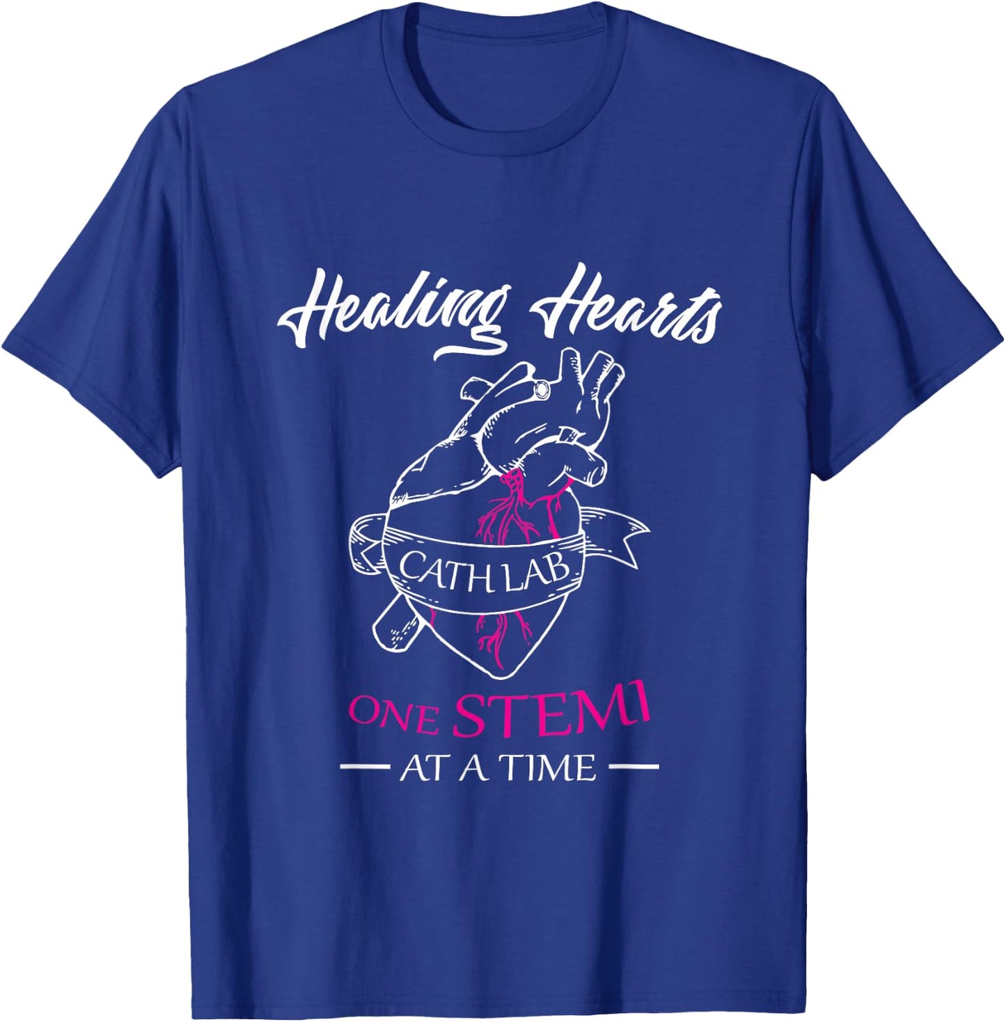 Cath Lab Nurse Gift, Nurse Stemi Cardiac Care Healing Heart T-Shirt - T-Shirt | Royal