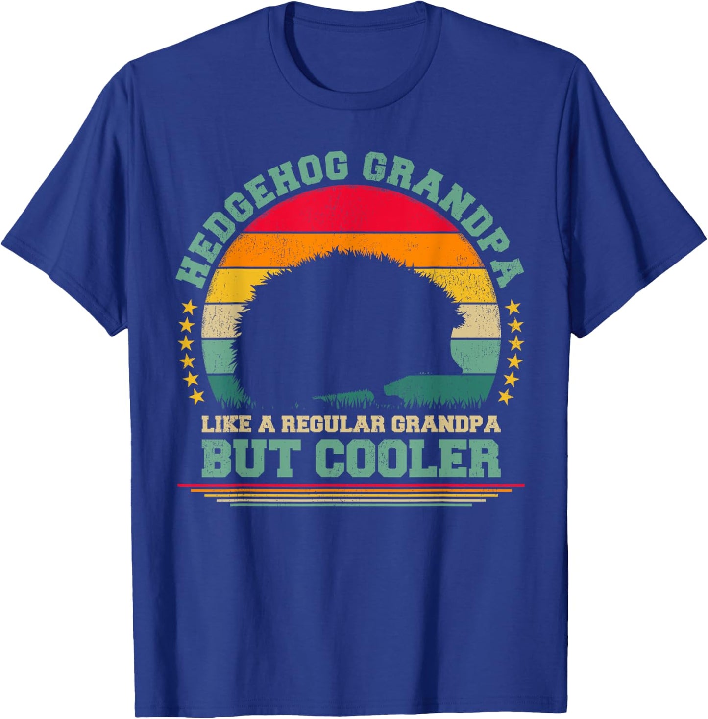 Hedgehog Lover Funny Vintage Hedgehog Grandpa Father's Day T-Shirt - T-Shirt | Royal