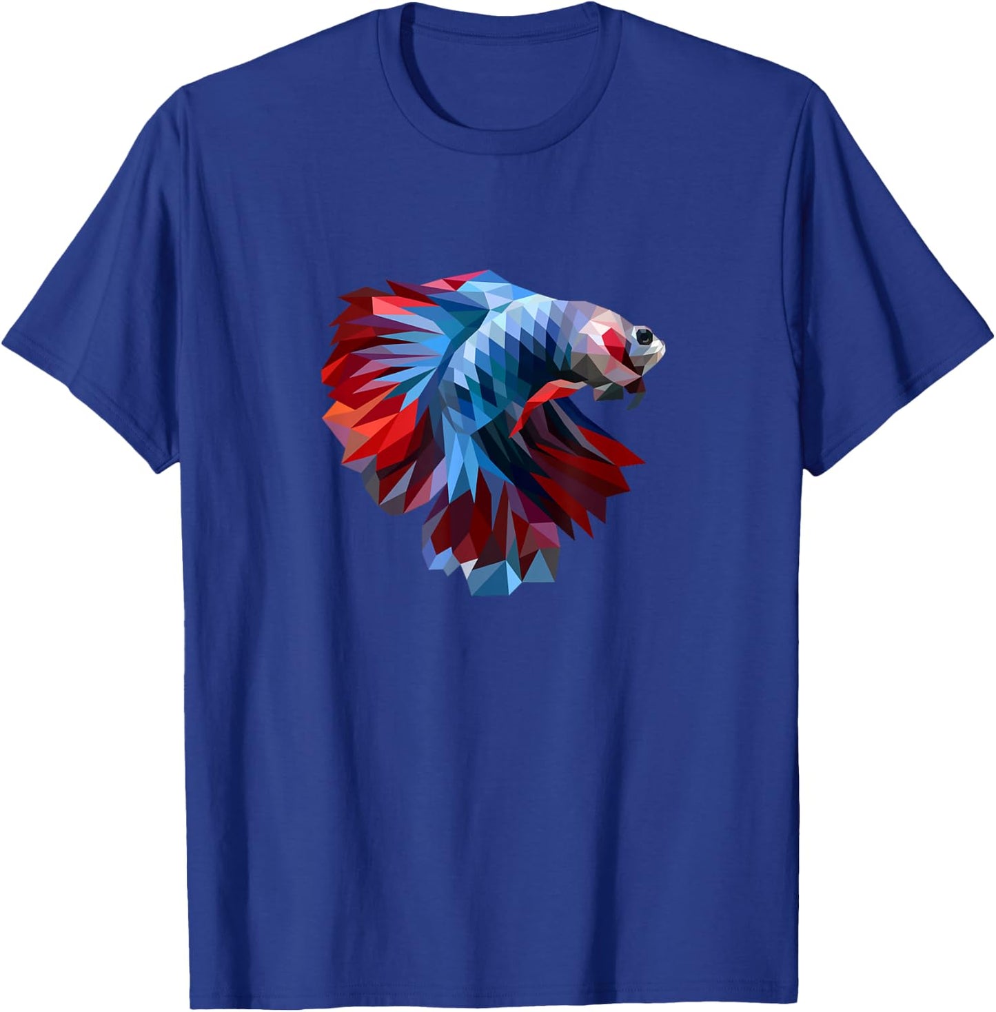 Colorful Geometric Betta Fish, Dad Mom Boy Girl Birth-day T-Shirt - T-Shirt | Royal