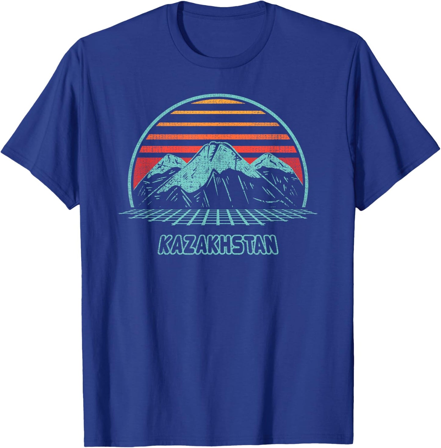 Kazakhstan Retro Vintage 80s Style T-Shirt - T-Shirt | Royal