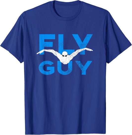 ButterFly Guy Swimmer by Awesome Swim T-Shirt - T-Shirt | Royal