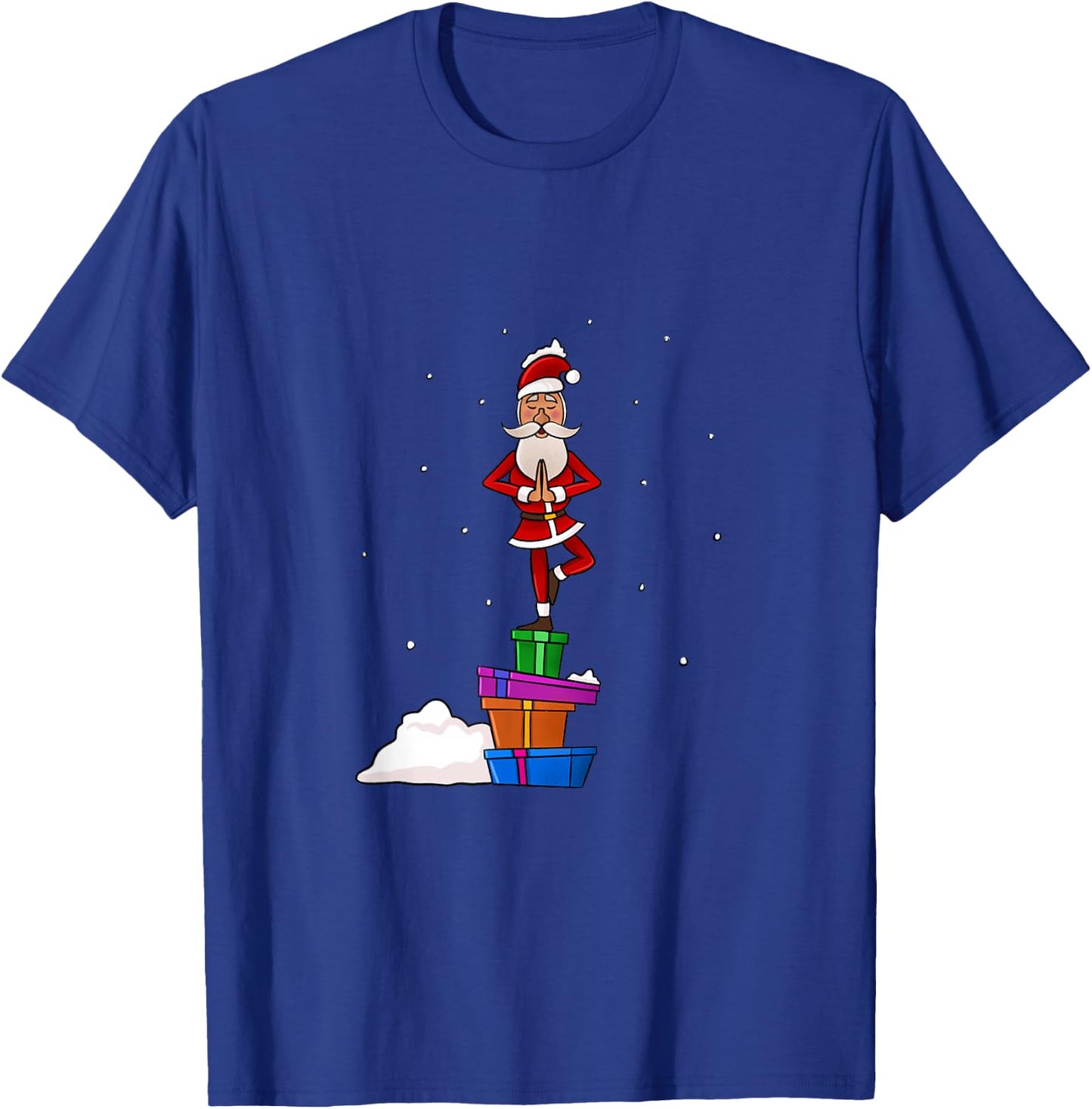 Funny Christmas Santa Claus Meditating Yoga Lover Teacher Women T-Shirt - T-Shirt | Royal