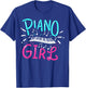 Piano Girl Pianist Music Notes Gift T-Shirt - T-Shirt | Royal