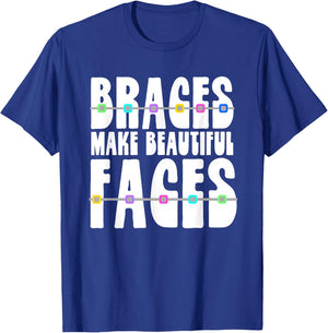 Cool Orthodontist Gift | Adults & Teens Who Just Got Braces T-Shirt - T-Shirt | Royal