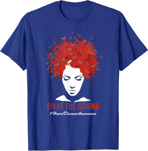 Heart Disease Awareness Month Fight The Stigma Heart Health T-Shirt - T-Shirt | Royal
