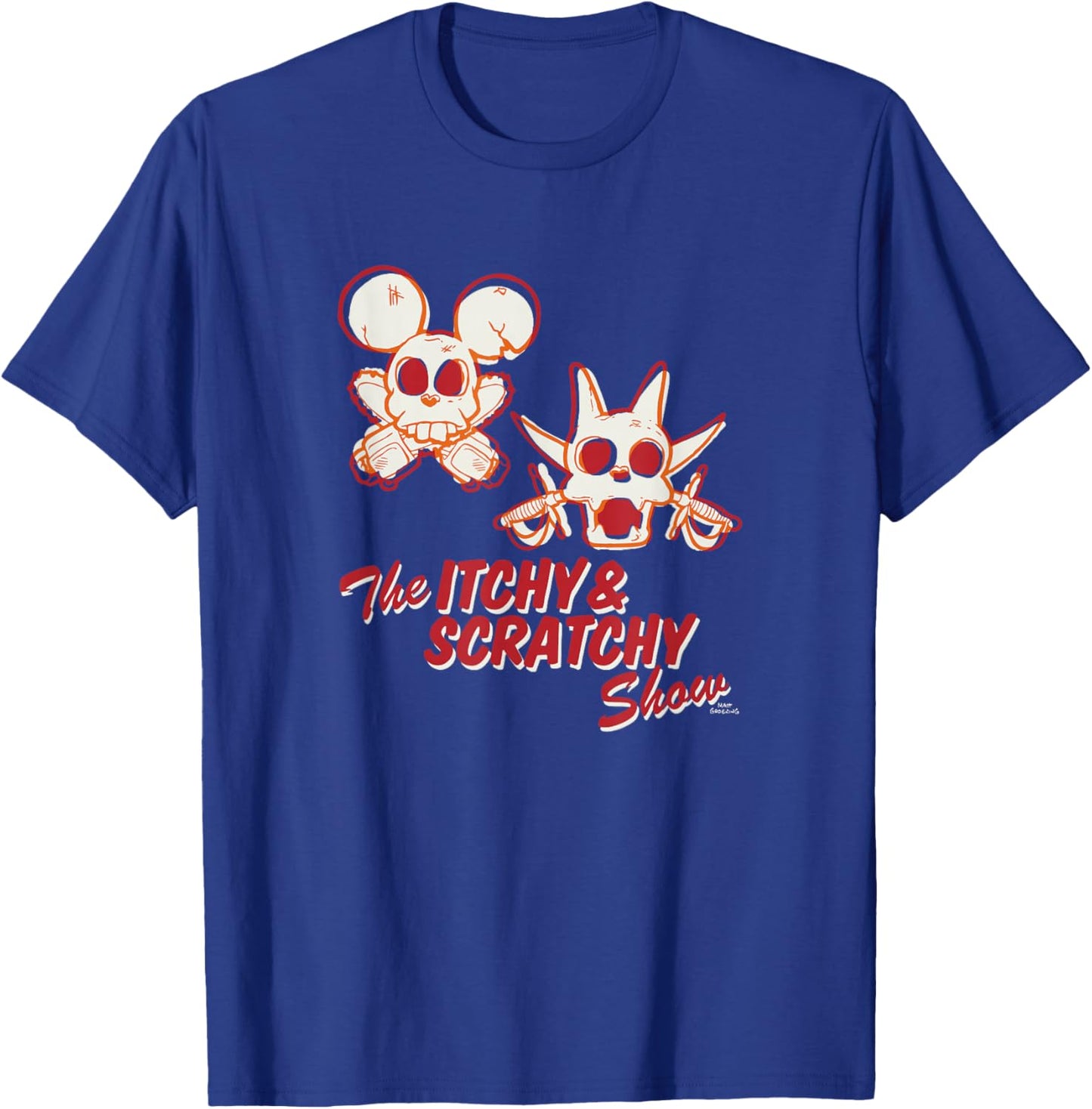 The Simpsons The Itchy & Scratchy Show Skeleton Logo C2 T-Shirt - T-Shirt | Royal