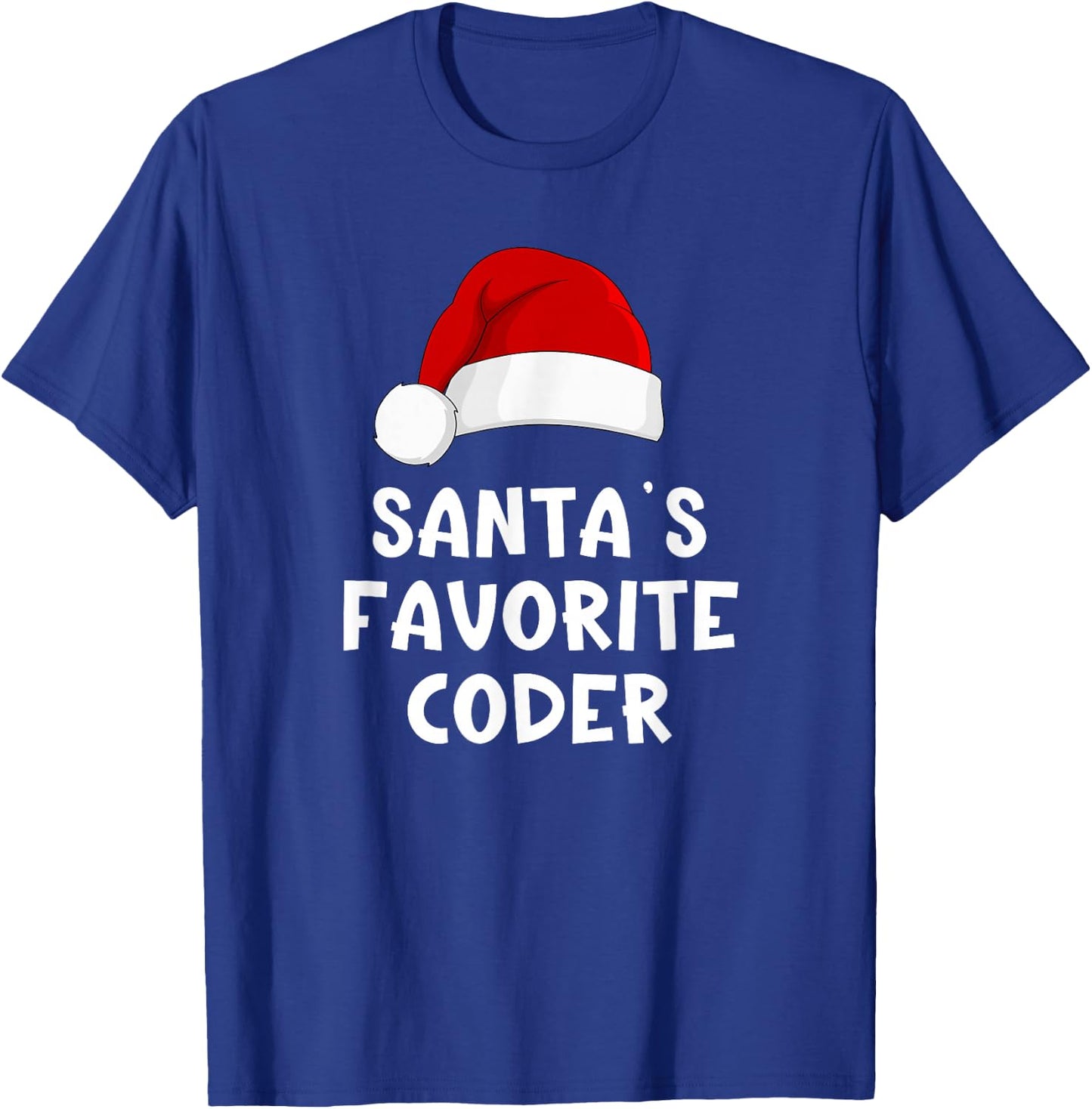 Christmas Santa's Favorite Coder Funny Xmas Pajama Coding T-Shirt - T-Shirt | Royal